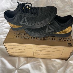 Reebok Nano 8 Flexweave Black and Metallic Gold